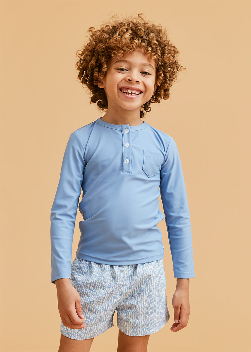 WAVES BLUE PHOTO SUMMER SHORT SLEEVE BOYS T-SHIRT - BLUE main image 1