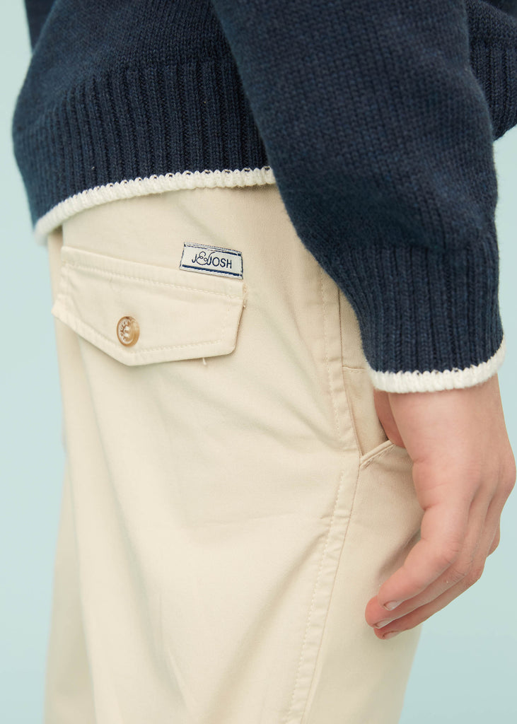 Beige Boys Chino Trousers Side