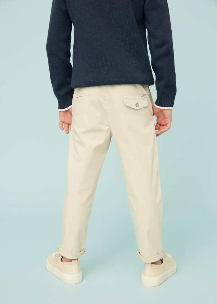 Beige Boys Chino Trousers Back