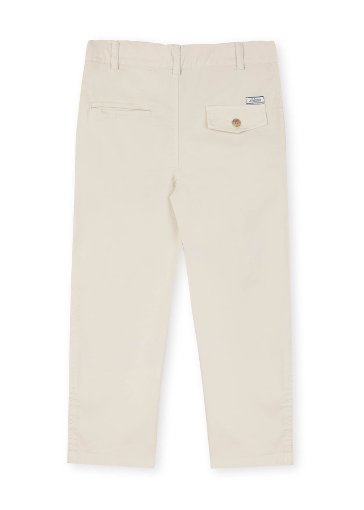 Beige Boys Chino Trousers Flat Lay Back
